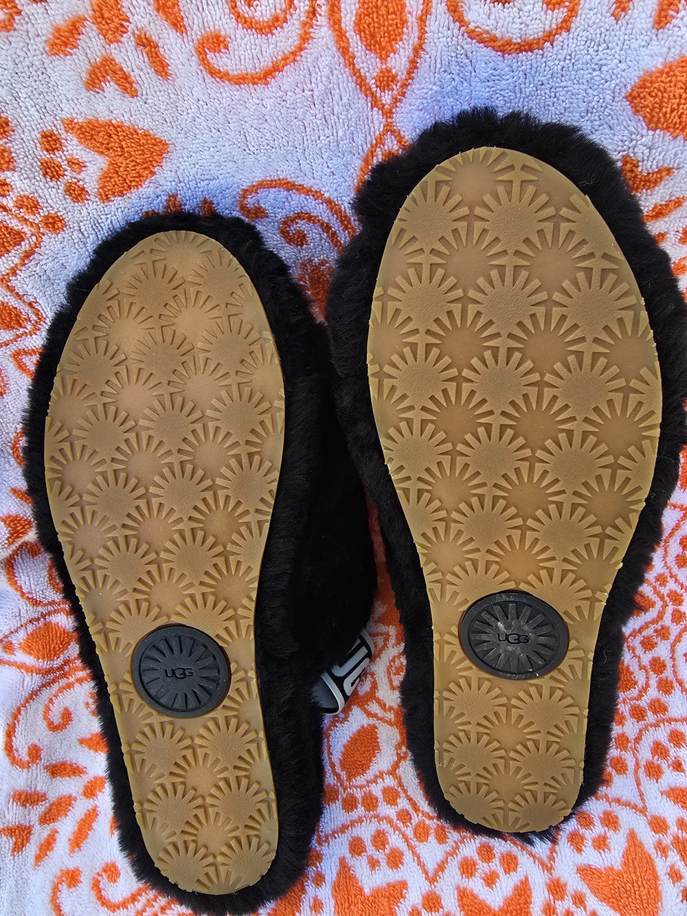 Brand New UGG Black Fluff Yeah Slide with Branded Elastic Backstrap Size 10 - Picture 5 of 5
